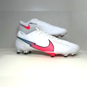 Nike Mens Mercurial Vapor 13 Academy MG Soccer Shoes(White Flash Crimson) Sz9.5